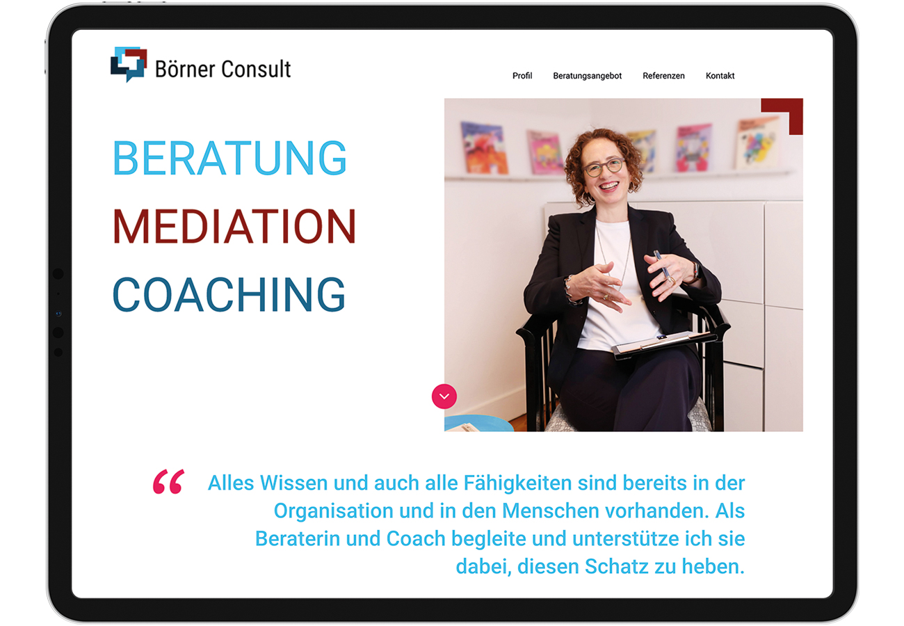 BRANDZEICHNER Portfolio – Kreative Kunden-Website für Börner Consult.