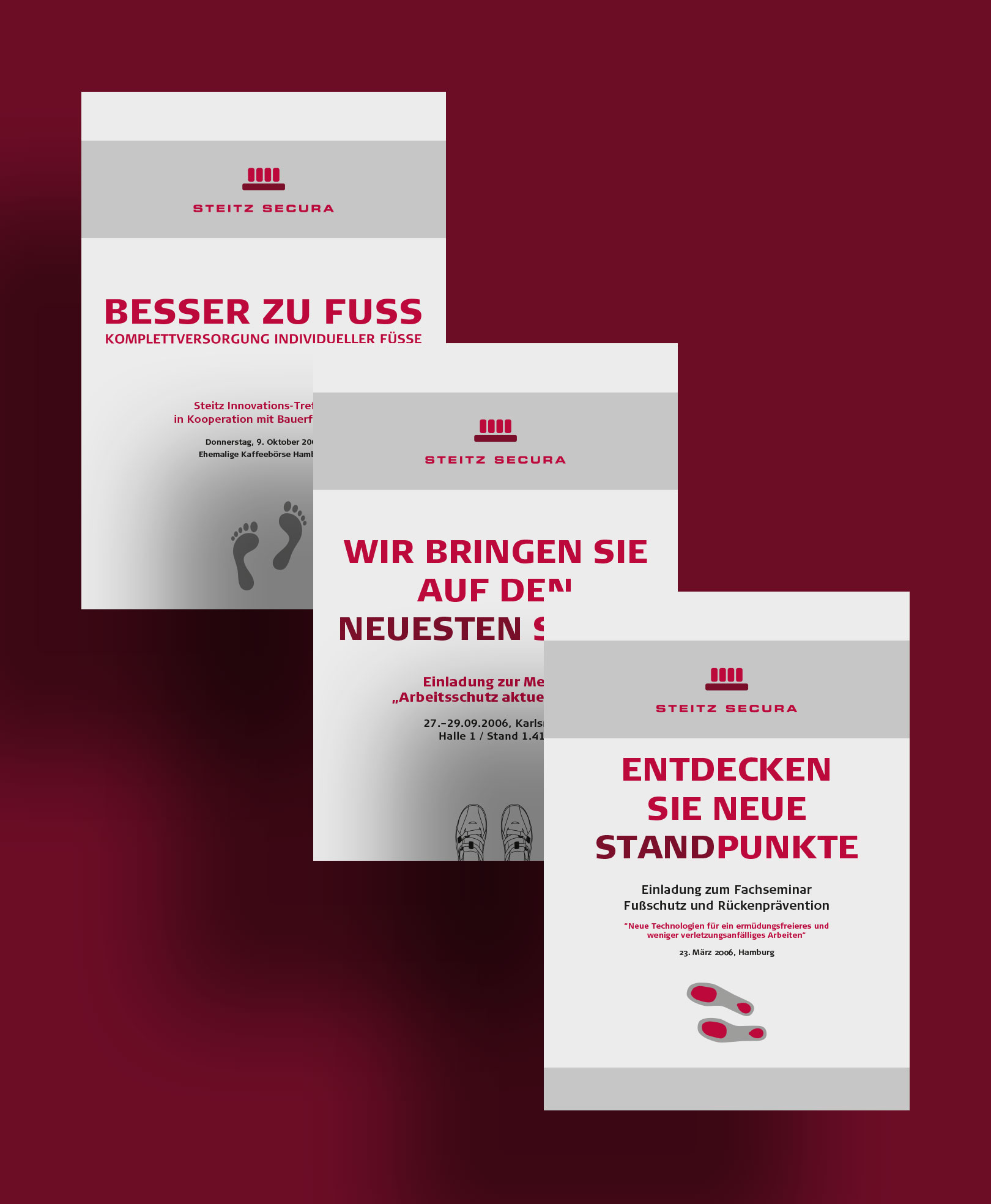 Von BRANDZEICHNER gestaltete Road-Show-Flyer für Steitz Secura